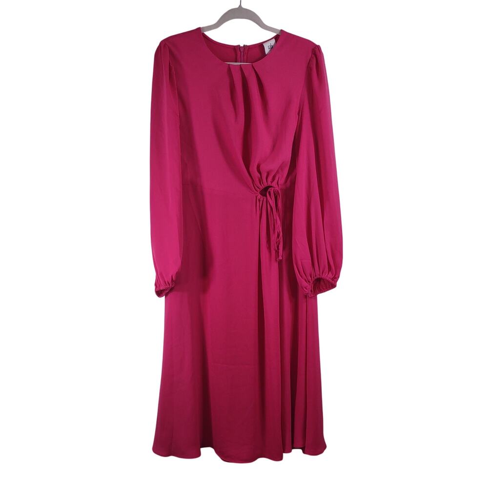 CAbi Pink Midi Dress with Small Cut Out, Size Medium
